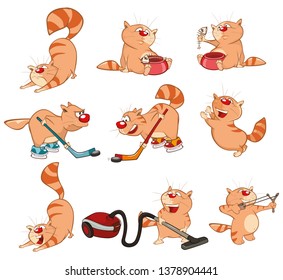 Set of Vector Cartoon Illustration. A Cute Cats for you Design and Computer Game