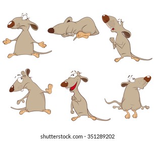 Set of Vector Cartoon Illustration. A Cute Rats for you Design