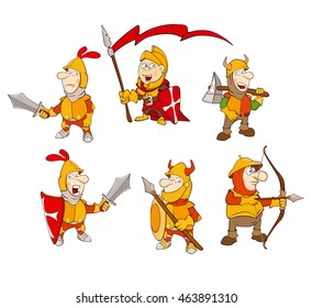 Set of Vector Cartoon Illustration. A Cute Knights for you Design 