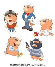 Set of Vector Cartoon Illustration. A Cute Cats for you Design