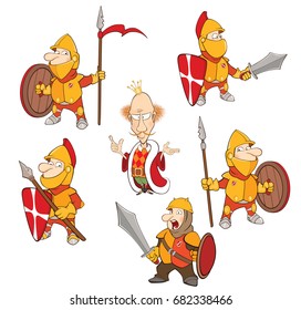 Set von Vektorkarikaturen-Illustrationen. Ein süßer Ritter für Sie Design 