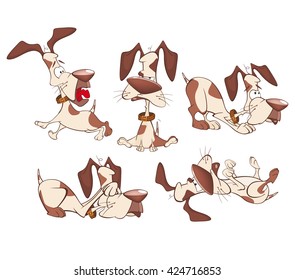 Set of Vector Cartoon Illustration. A Funny Dogs for you Design