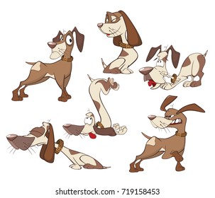 Set of Vector Cartoon Illustration. A Funny Dogs for you Design