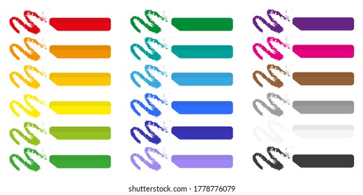 Set of vector cartoon illustrations with colored chalks on white background. Back to school.