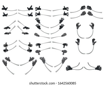  Set of Vector Cartoon Illustrations. Hands with Different Gestures for you Design.