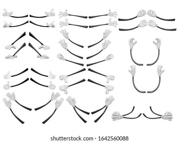  Set of Vector Cartoon Illustrations. Hands with Different Gestures for you Design.
