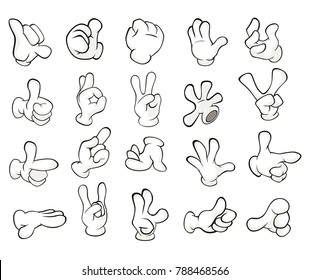 A Set of Vector Cartoon Illustrations. Hands with Different Gestures for you Design.