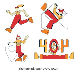 
Set of vector cartoon illustrations for website. 