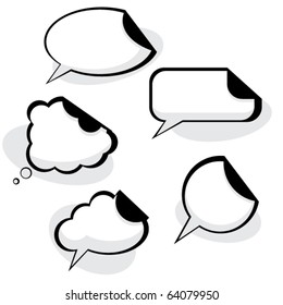 Set of vector Cartoon Thought Bubbles