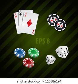 The set of vector casino elements