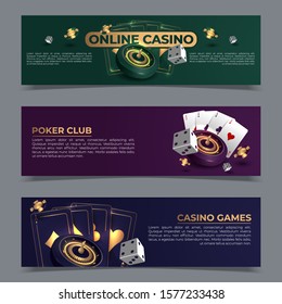 set of vector casino's banners