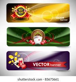 set of vector casino's banners