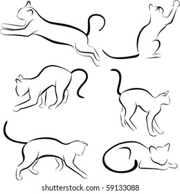 set vector cats