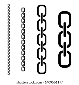 Set of vector chains of different lengths. Vector illustration. Flat design for business financial marketing banking advertising web concept cartoon illustration. 