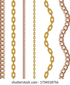 Set of  vector chains for fabric design.