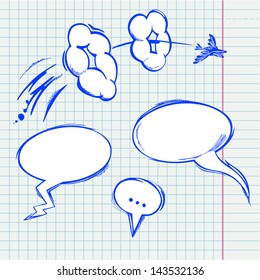 Set of vector chat bubbles in hand drawing style