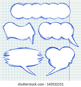 Set of vector chat bubbles in hand drawing style