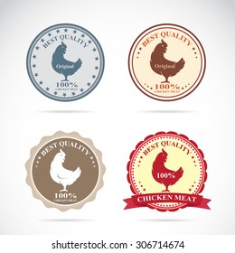 Set of vector an chicken label on white background