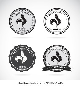 Set of vector chicken labels on white background