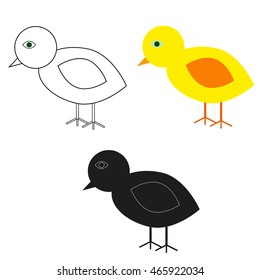 set of vector chickens