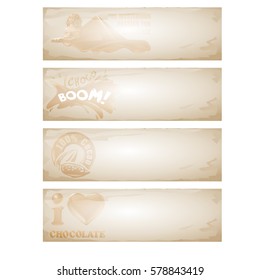 Set of vector chocolate banners.