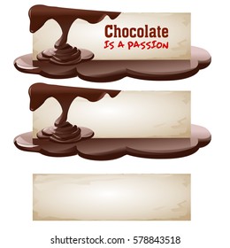 Set of vector chocolate banners.