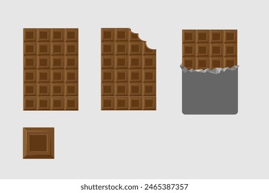 set vector of Chocolate bar,isolated on white background