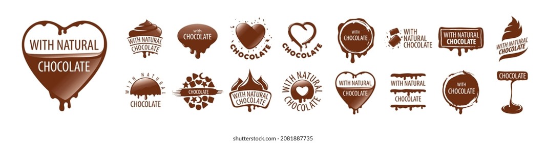 A set of vector Chocolate logos on a white background