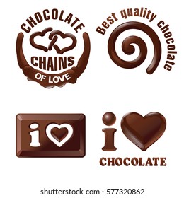 Set vector chocolate signs and labels.