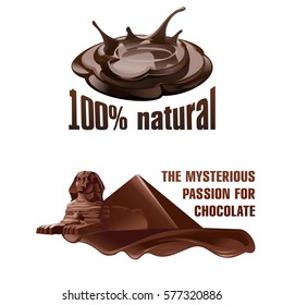 Set vector chocolate signs and labels.