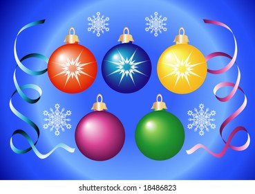 Set of vector Christmas balls
