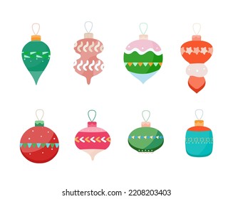 set of vector christmas balls