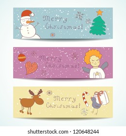 Set of vector christmas banners