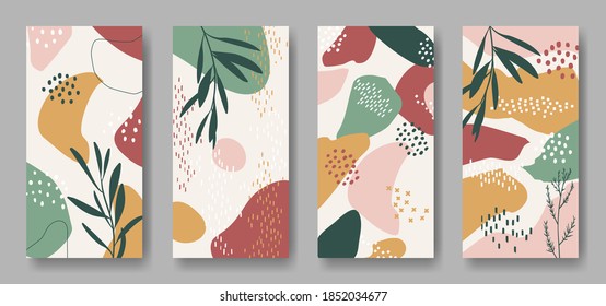 Juego de banderas vectoriales de Navidad con ornamento abstracto y hojas