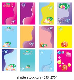 Set of vector Christmas cards