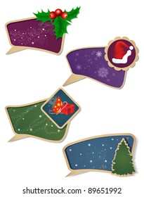 Set of vector Christmas gift  tag.