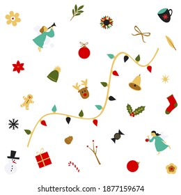 Set of vector Christmas icons