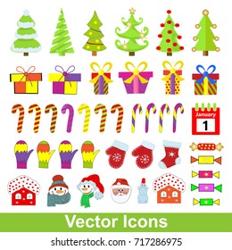 Set of vector Christmas icons.