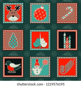 Set of vector christmas illustrations. Can be used as Christmas cards, invitation, flyer