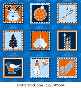 Set of vector christmas illustrations. Can be used as Christmas cards, invitation, flyer