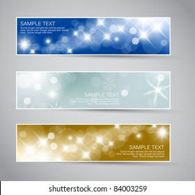 Set of vector christmas / New Year horizontal banners 2012