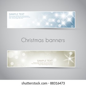 Set of vector christmas / New Year horizontal banners 2012