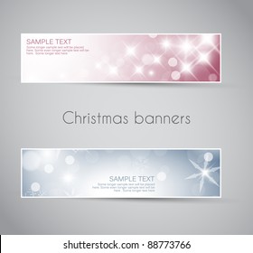 Set of vector christmas / New Year horizontal banners 2012