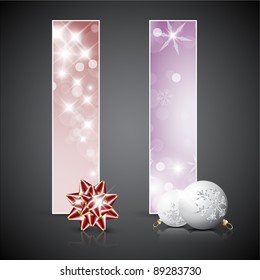Set of vector christmas / New Year cards or banners with decoration