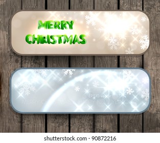 Set of vector christmas / New Year horizontal banners 2012