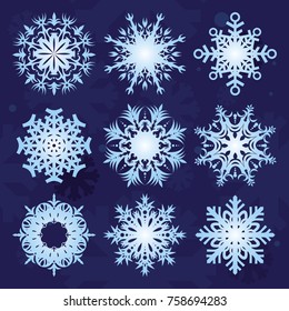 set of vector Christmas snowflakes design