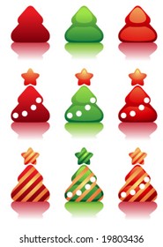 set of vector christmas trees