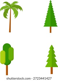 Satz von Vektorweihnachtsbäumen und festlichen Fichtenzweigen mit grünen Kiefern- und Tannenpflanzendesigns für Winterdekorationsmuster und Naturrahmen im Urlaub