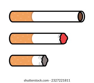 Set of Vector Cigarettes With Outline