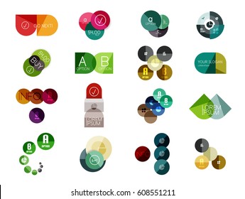 Set of vector circle business infographic templates. Colorful elements
